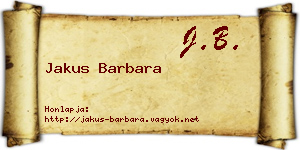 Jakus Barbara névjegykártya