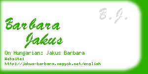 barbara jakus business card